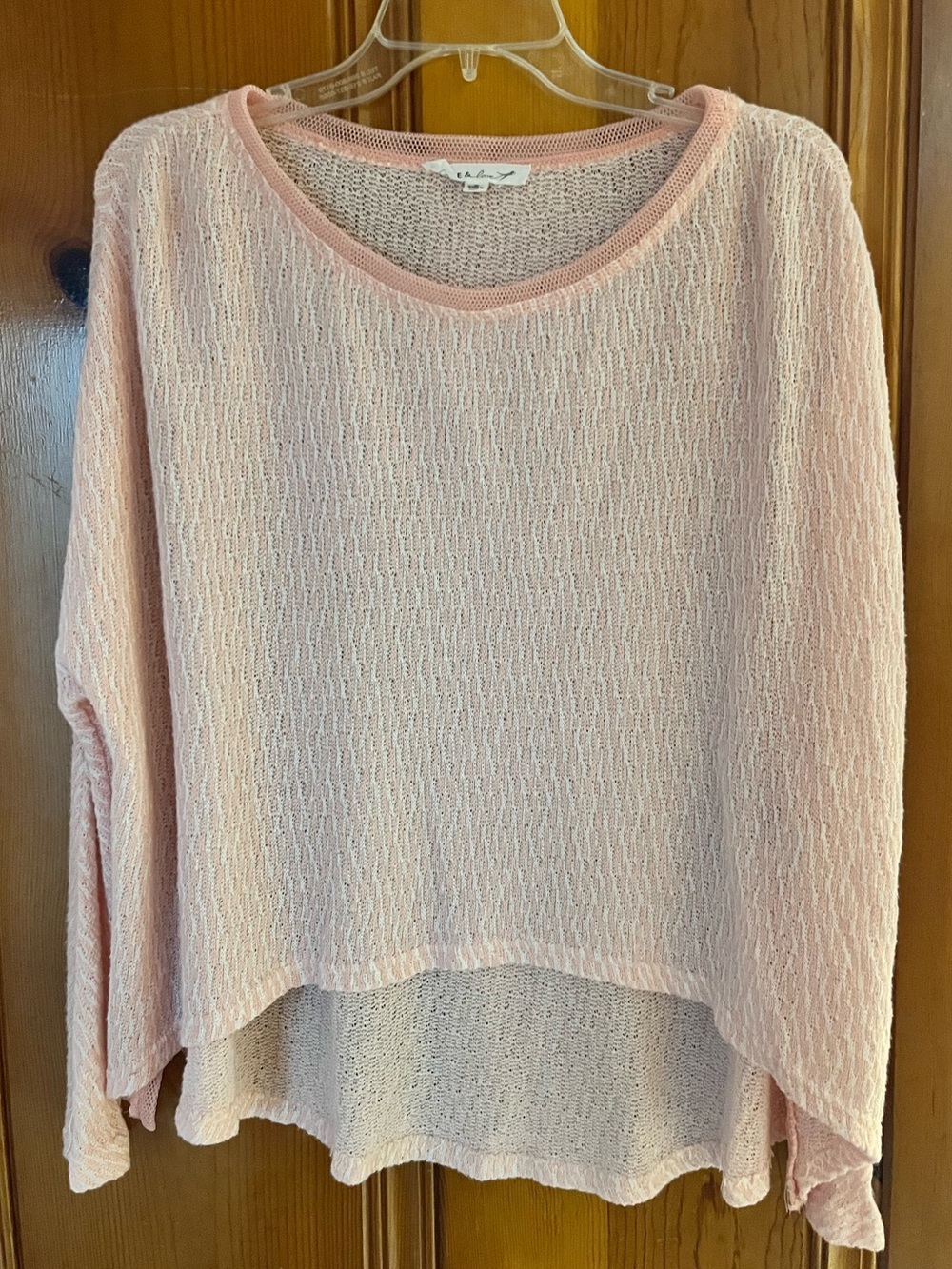 Love & Love Blush Pink Open Knit Lightweight Sweater